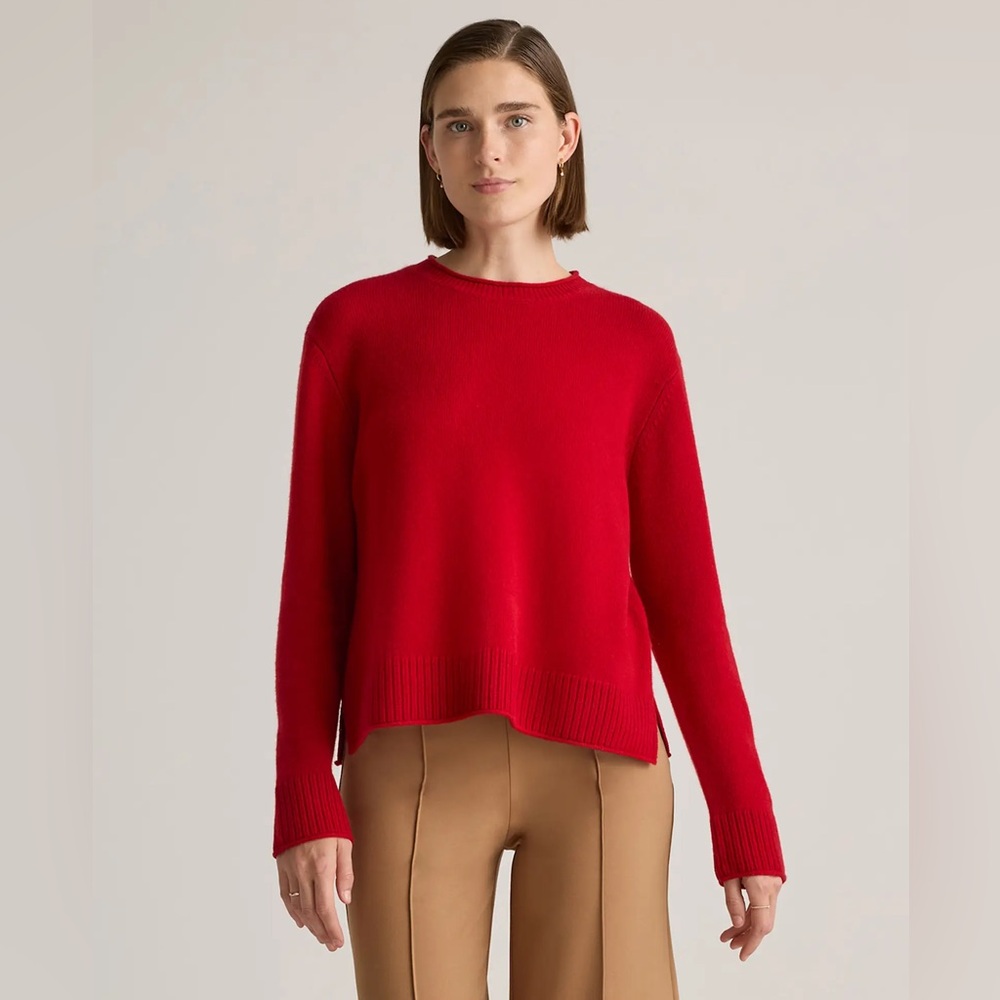 Quince Boxy Cashmere Sweater in Red - Medium
